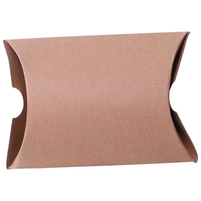 52x Wedding Favor Box Paper Pillow Party Cake Candy Bag Brown