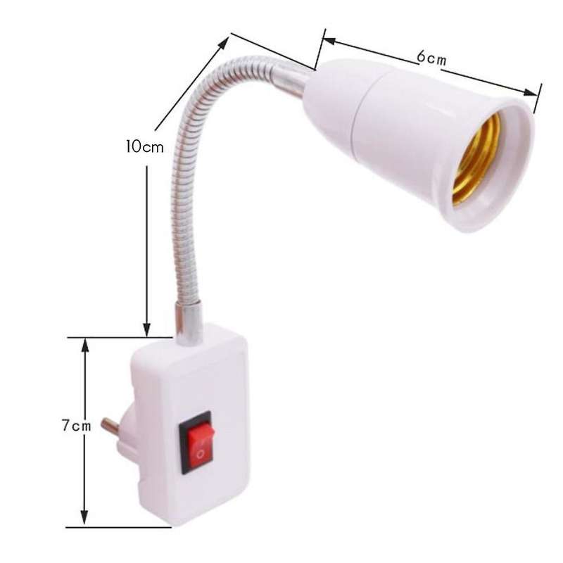 E27 Adjustable Rotating Flexible Extension Lamp Base Adapter Eu Plug