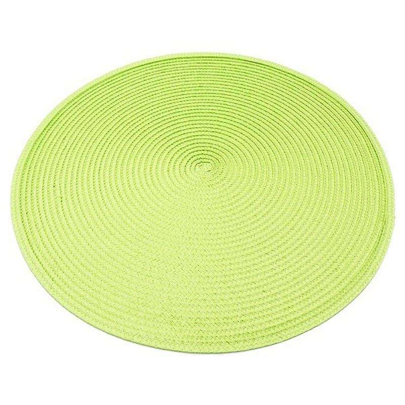4pcs Dining Table Mat Woven Pad Heat Resistant Coaster(green)