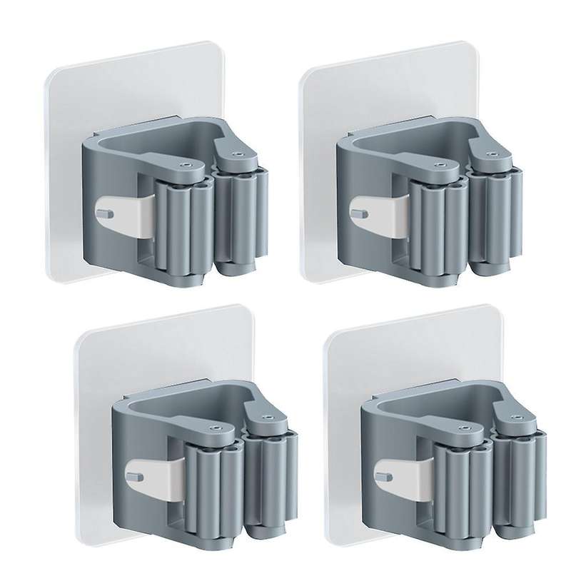 Household Storage Rack Bathroom Suction Pipe Hook Mop Rack Gray
