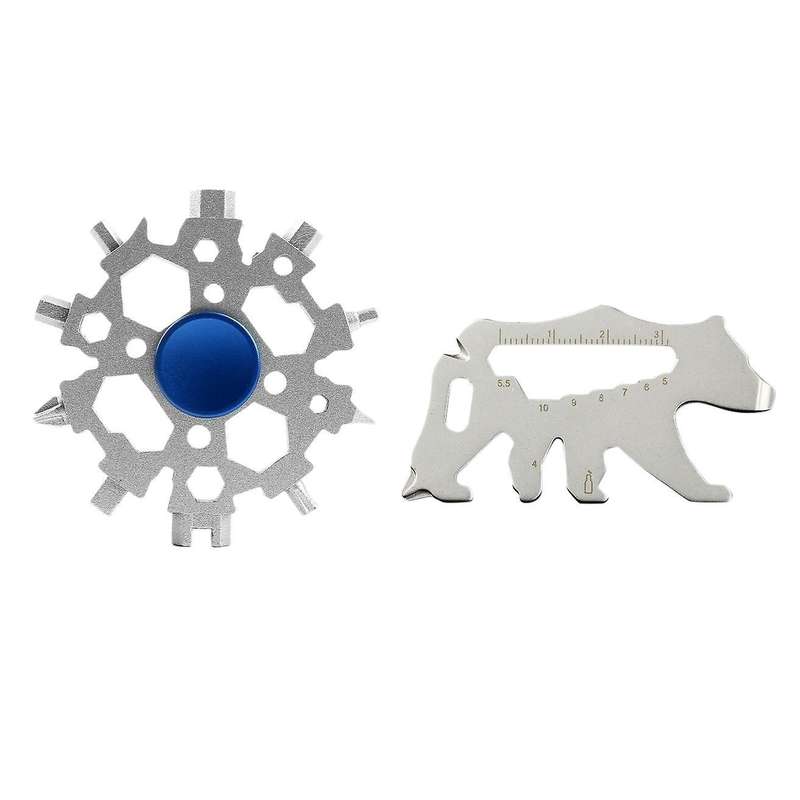 22-in-1 Snowflake Multitool with Multitool Card Wrench Gift for Men C