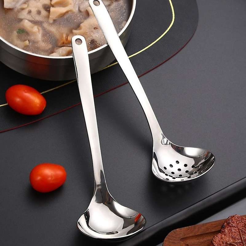 Kitchen Tools Stainless Steel Soup Spoon and Colander Scoop Filter
