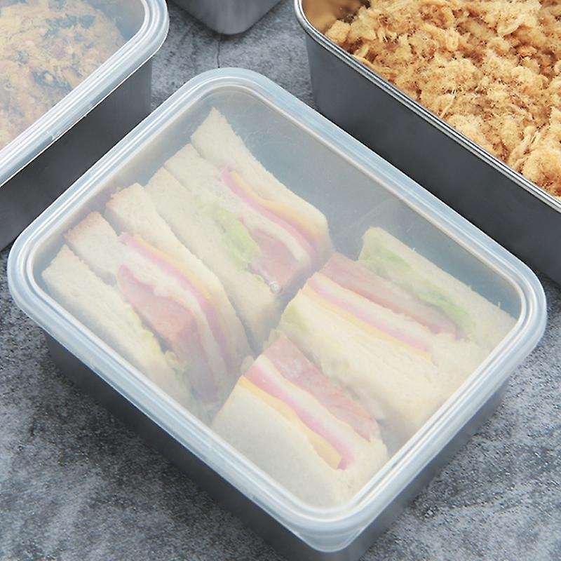 Stainless Steel Fresh-keeping Box with Lid Food Storage Box, B