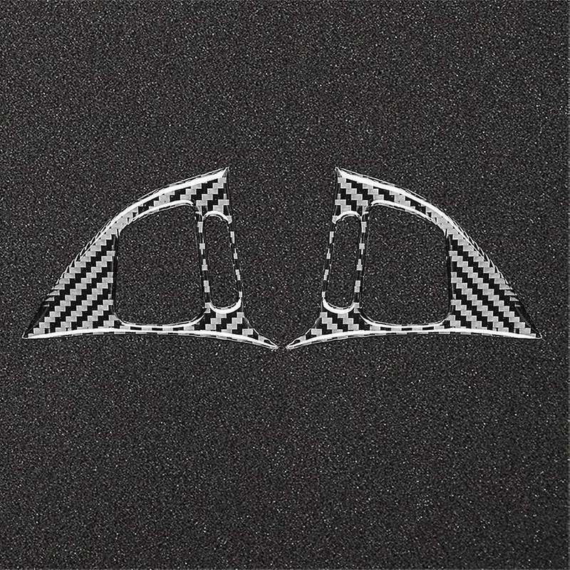 Carbon Fiber Car Steering Wheel Panel Switch Button Cover Trim