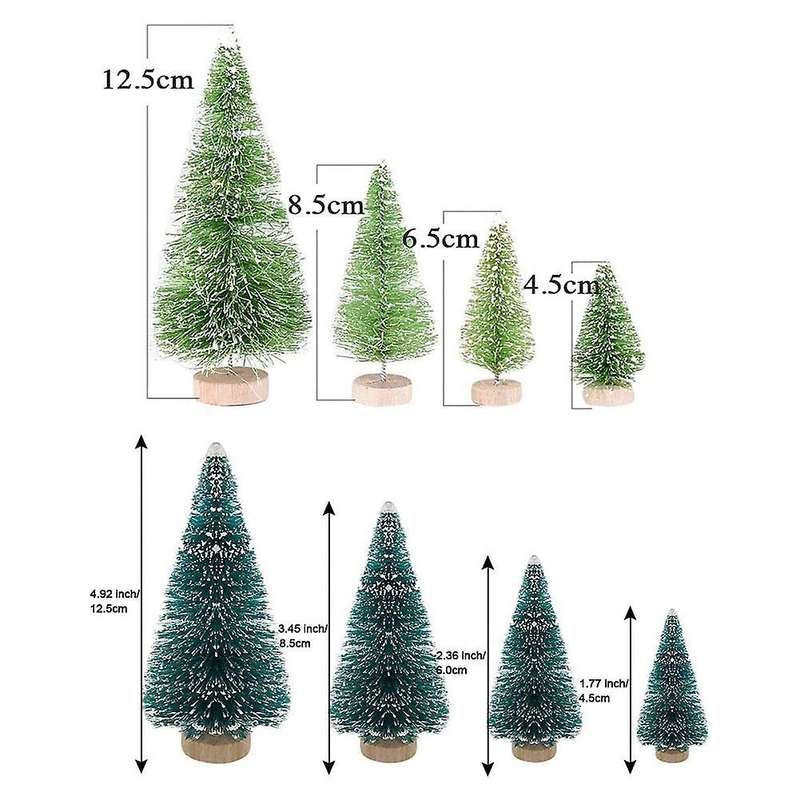 42pcs Artificial Snow Frost Trees Pine Trees for Christmas Decoration