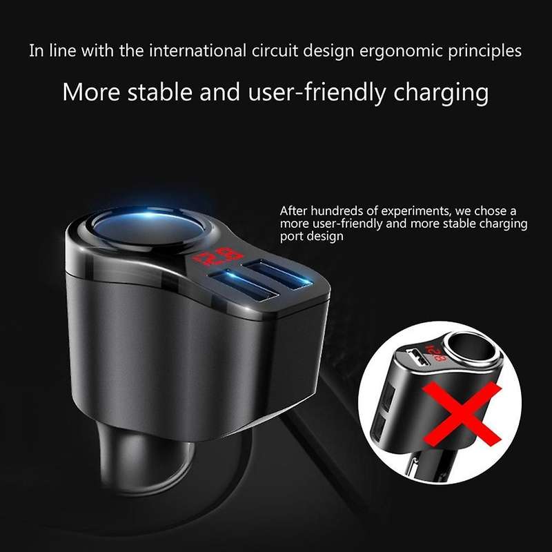 Car Charger Splitter 12v-24v Socket Power with Led Digital Display