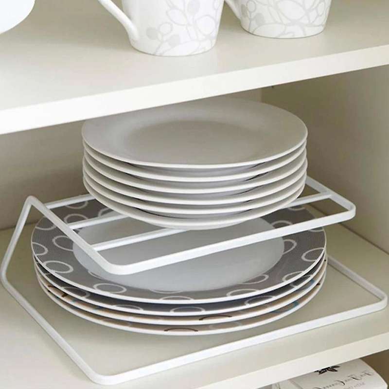 1pcs Dish Drying Rack 2 Layer Tableware Storage Rack Closet ,black