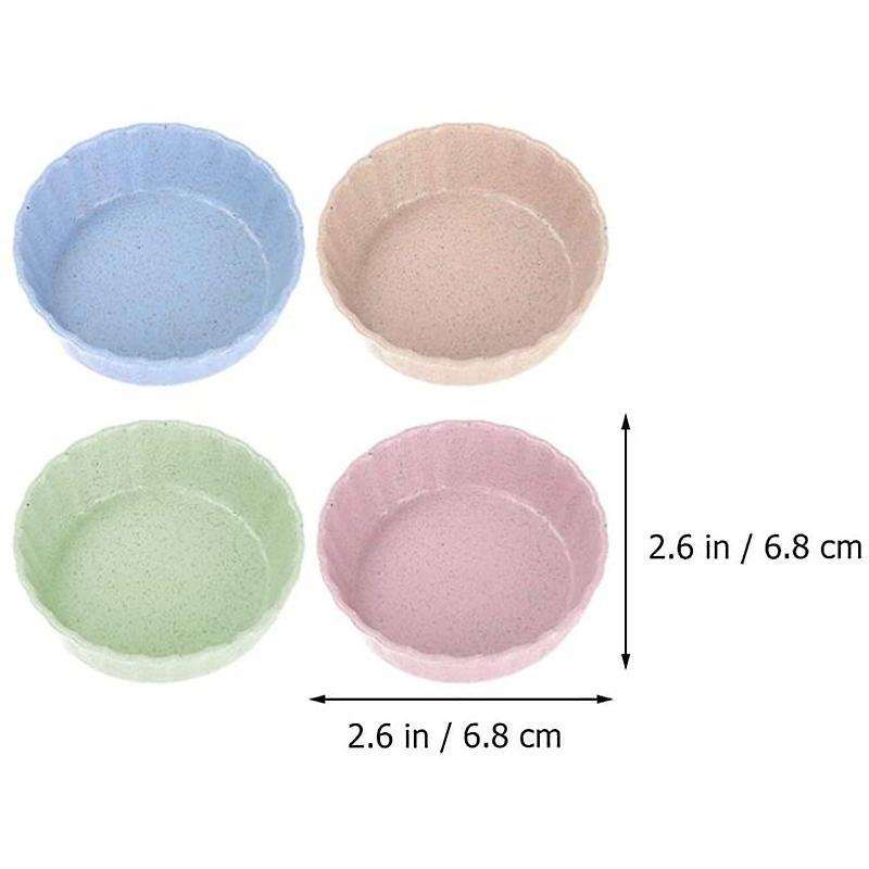 16pcs Wheat Straw Pickles Leaf Heart Round Mustard Tomato Sauce Bowl