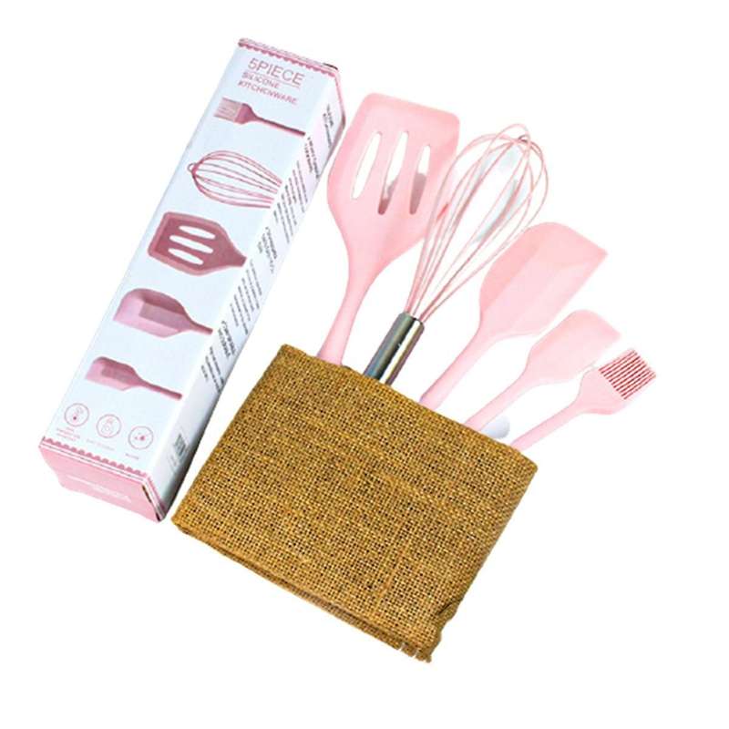 Silicone Set Baking Tools 5-piece Set Spatula Oil Brush Set Pink