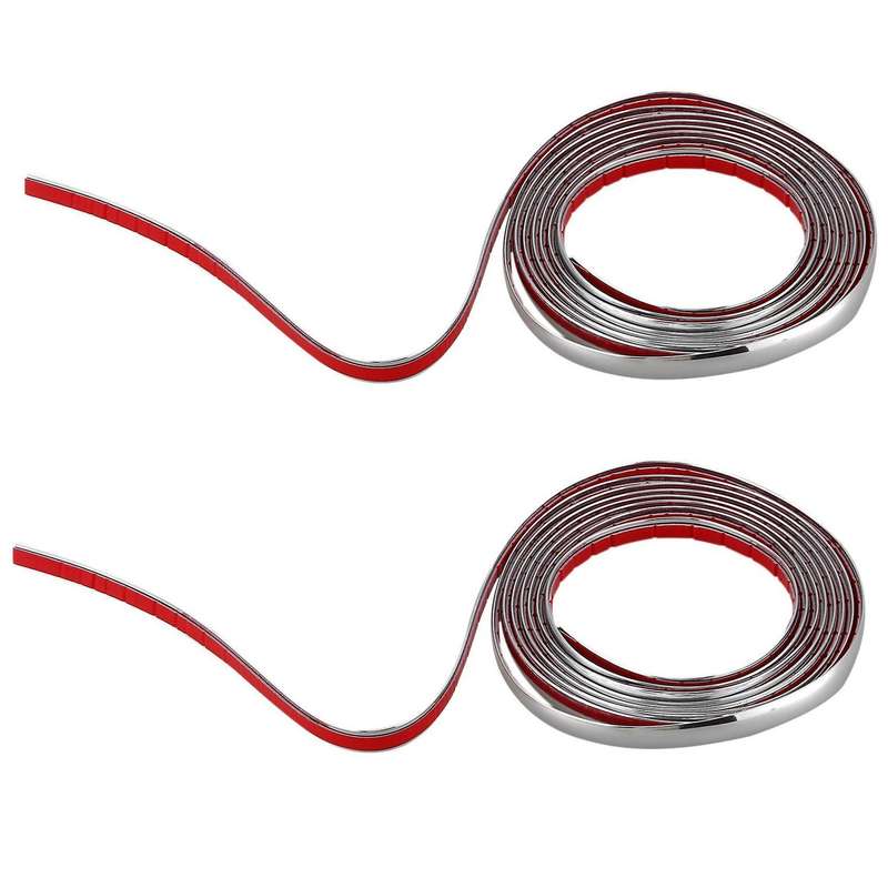 3m Silver Car Grille Exterior Chrome Styling Moulding Trim Strip 12mm