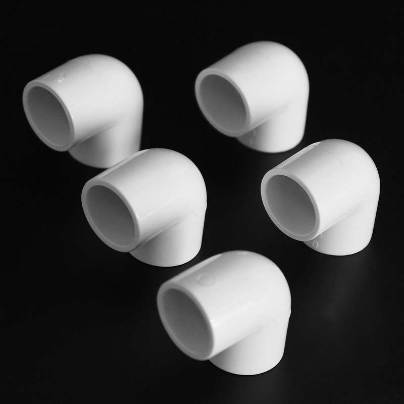 5 Pieces 20mm Dia 90 Angle Degree Elbow Pvc Pipe Fittings Adapter Connector White