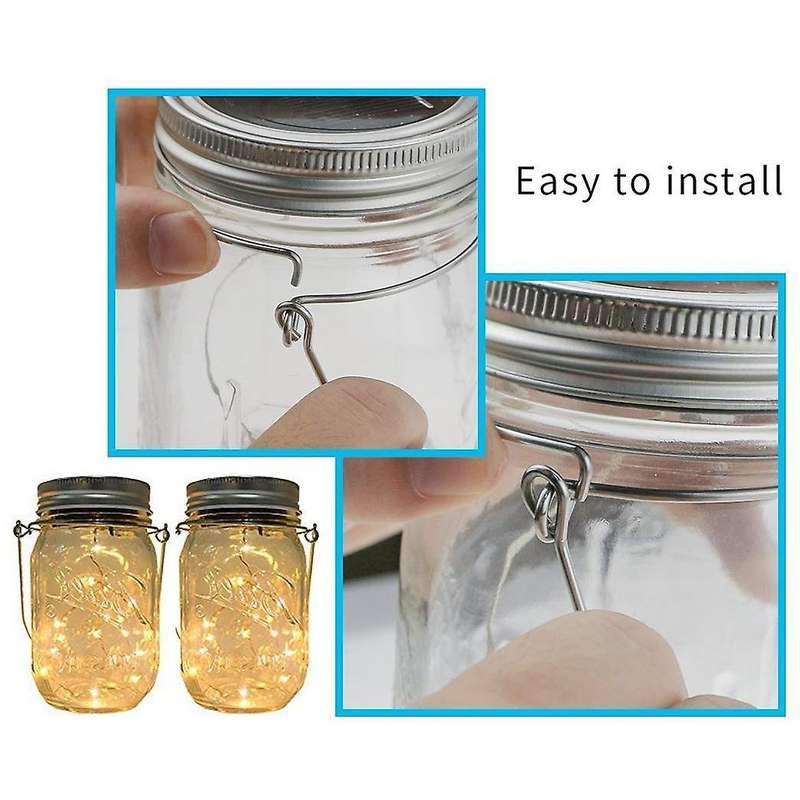 8 Pack Stainless Steel Wire Handles (handle-ease) for Mason Jar