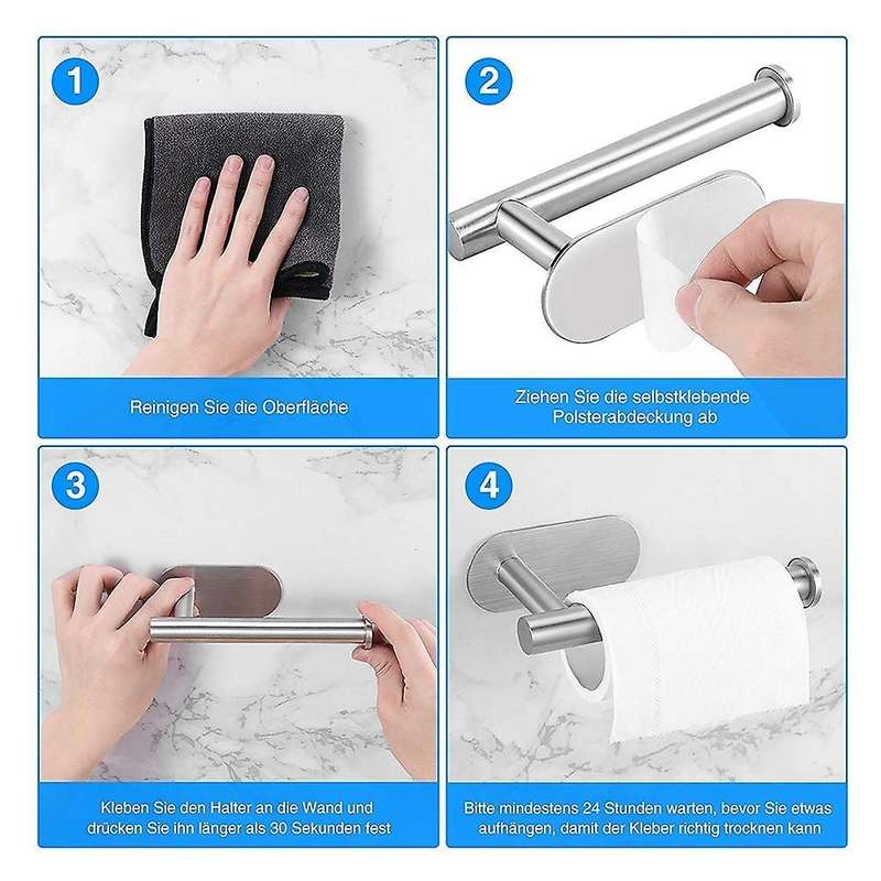 Without Drilling Toilet Roll Holder Self-adhesive Roll Paper Holder