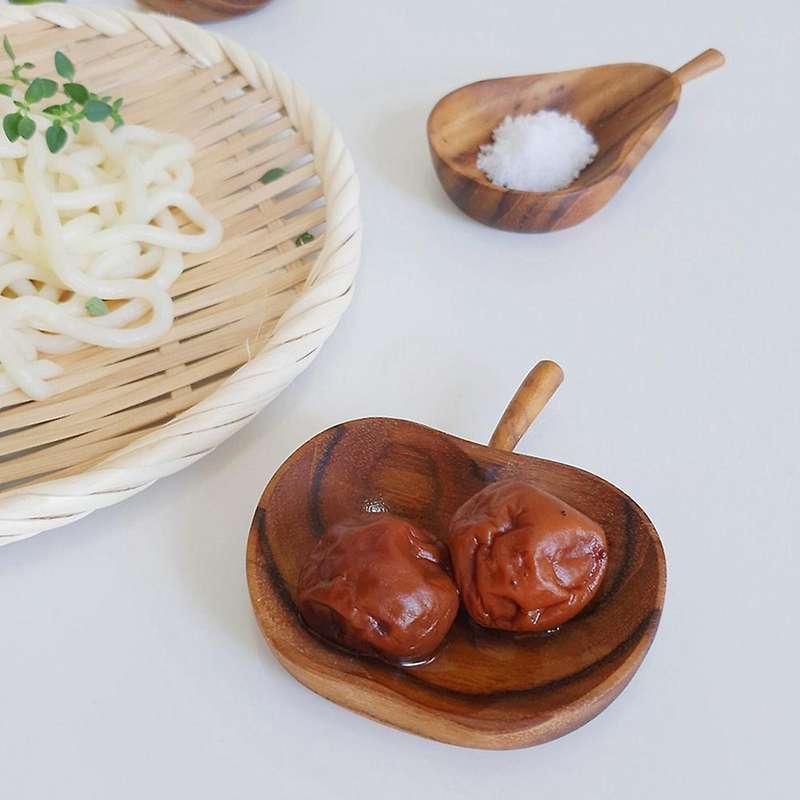 Wood Sauce Plate Pear Plates Wooden Wasabi Sauces Dispenser(pear)