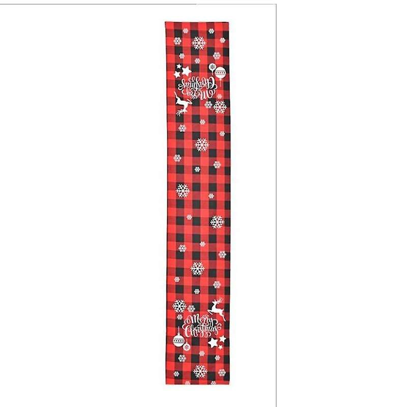 Grid Household Table Mat Cloth Set 180cmx31cm, Christmas Decoration,c