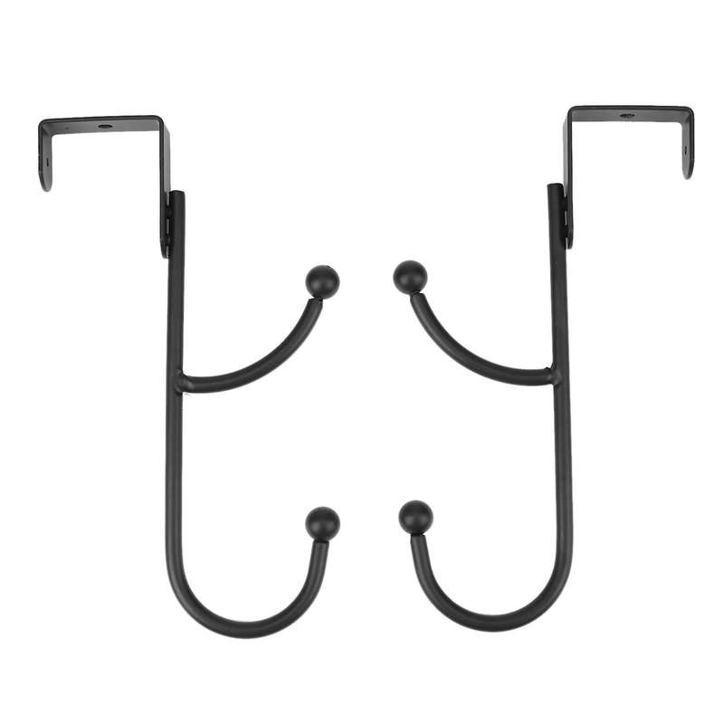2pcs Decorative Over Door Double Hook for Coats,hoodies,hats,scarves