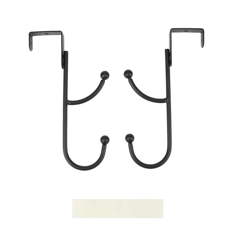 2pcs Decorative Over Door Double Hook for Coats,hoodies,hats,scarves