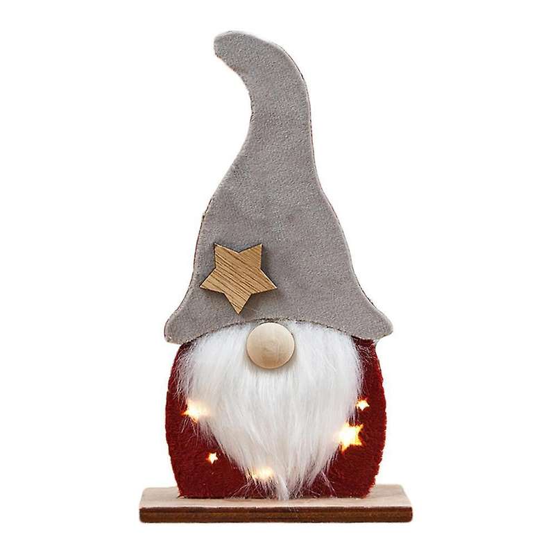 Christmas Statue Wood Glowing Faceless Elderly Ornament for Home,b
