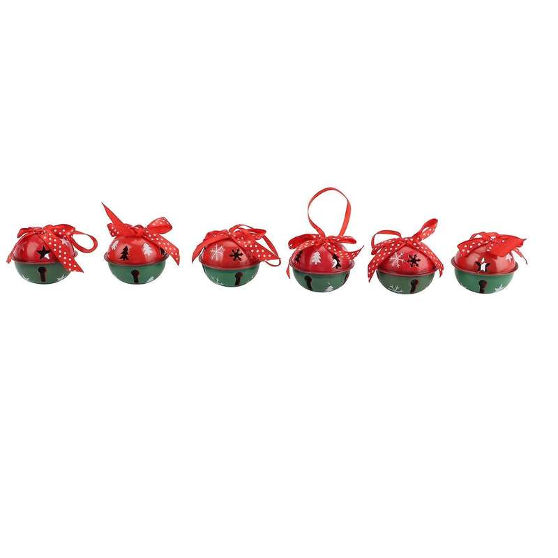 Christmas Decorations for Home Metal Jingle Bell with Ribbon Merry