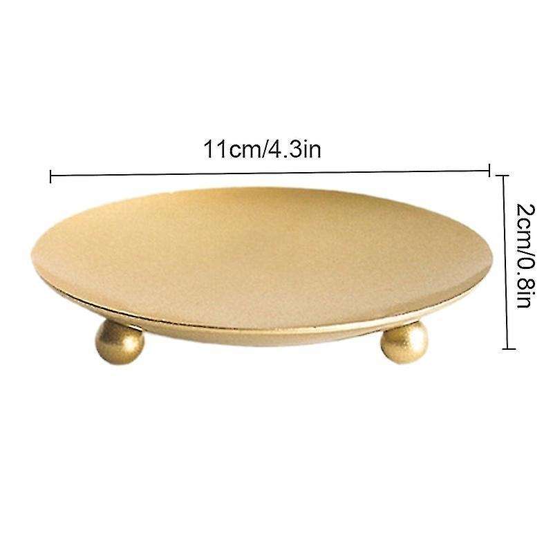 2 Pack Iron Plate Candle Holder Decorative Candle Plate Pedestal