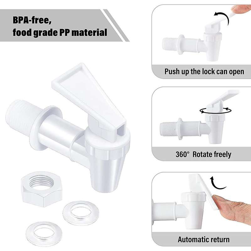 4 Pcs Cooler Faucet Water Bottle Jug, Dispenser Tap Set, Reusable B
