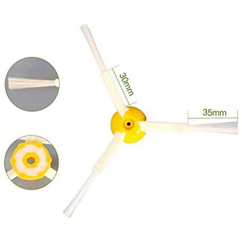 6pcs Spare Side Brushes for Roomba 500,600 and 700 Series - Screws