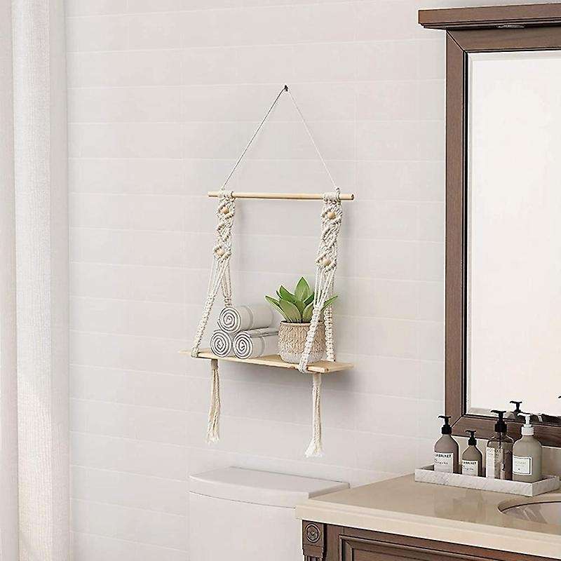 Wall Hanging Boho Room Decor Macrame Wall Shelf, Handmade Boho Decor