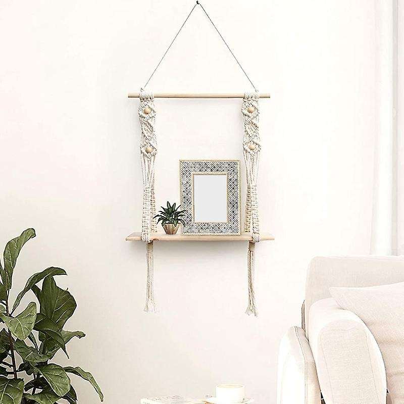 Wall Hanging Boho Room Decor Macrame Wall Shelf, Handmade Boho Decor