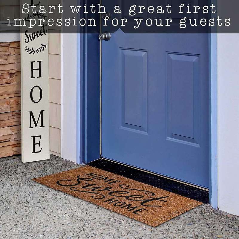 Coir Welcome Mats for Front Door Door Mat with Non-slip Backing D