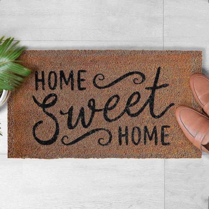 Coir Welcome Mats for Front Door Door Mat with Non-slip Backing D