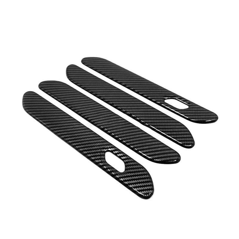 4pcs Car Outside Door Handle Bowl Trim Cover Carbon Fiber