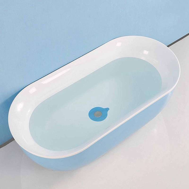 2 Pcs Silicone Tub Drain Stopper Cover Bathtub Plug Use(blue,grey)