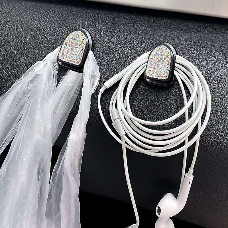 Bling Crystal Car Mini Hook Glitter Mask Hook Multifunctional