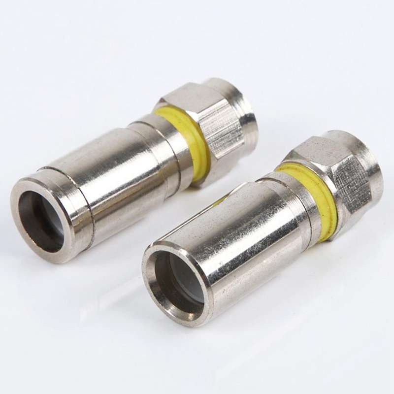 Copper Nickel-plated Inch Rg6 Four-shielded Extrusion F Head Standard