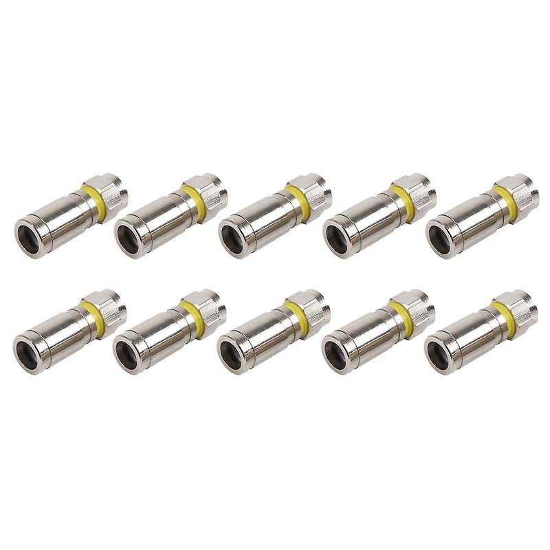 Copper Nickel-plated Inch Rg6 Four-shielded Extrusion F Head Standard