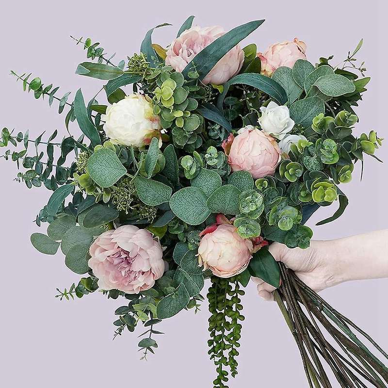 Mixed Eucalyptus Leaves Stems Bulk Artificial Eucalyptus Leaves
