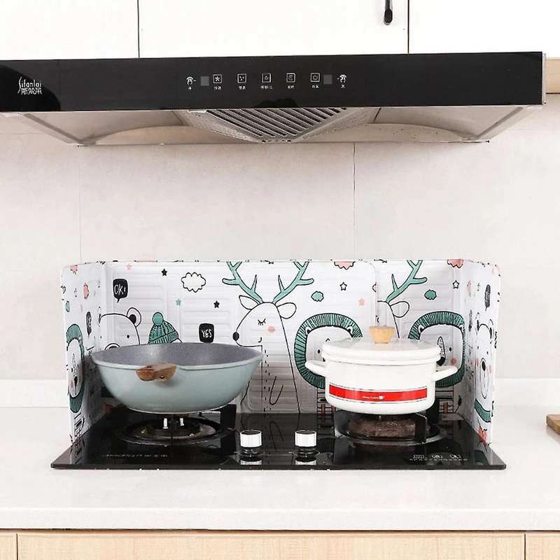 Aluminum Kitchen Gas Stove Baffle Plate Kitchen Splatter Screens -2
