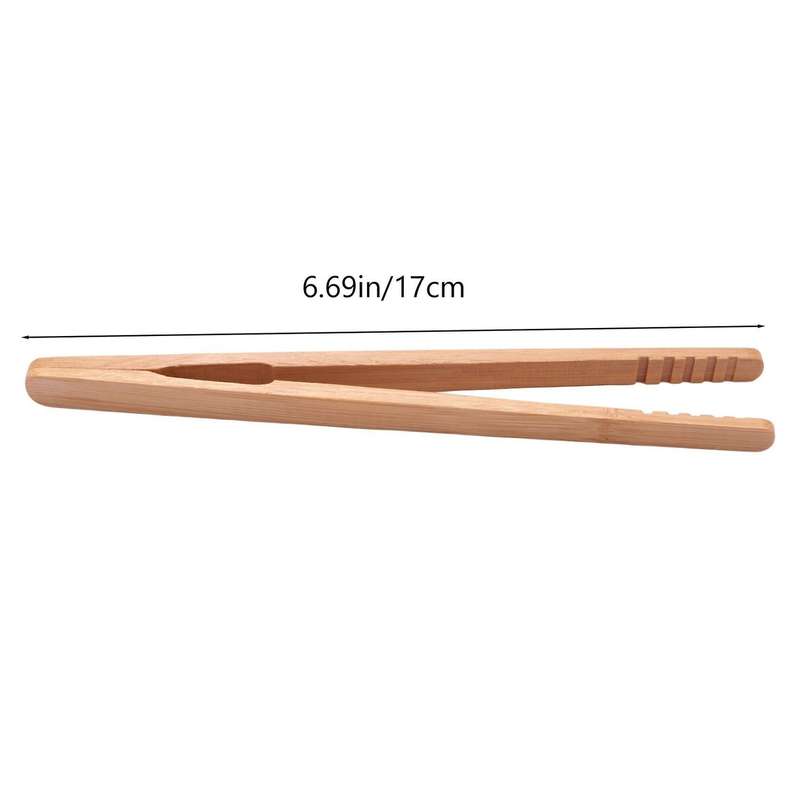 12pcs Bamboo Toaster Tongs, 7 Inch, Reusable, for Cooking, Fruit Tea