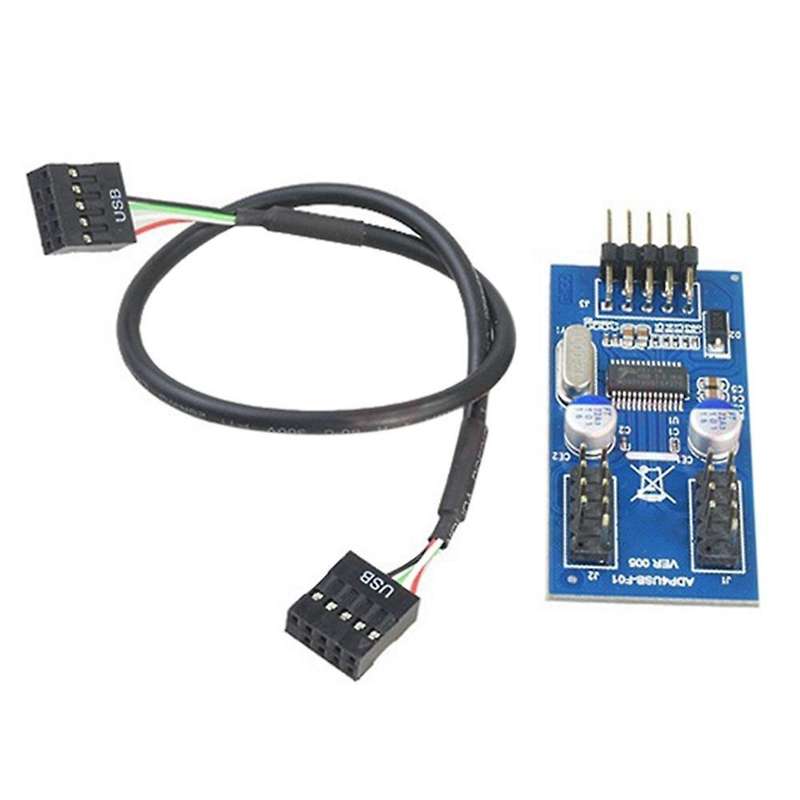 9pin Usb Header Male 1 to 2/4 Female Extension Cable Card 60cm