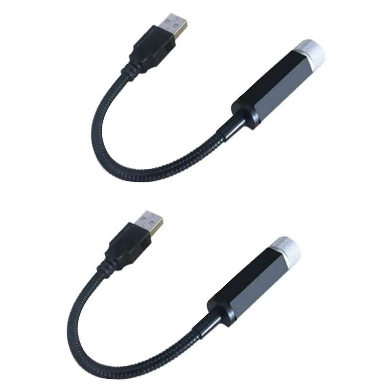 2x Car Roof Star Night Light Portable Adjustable Usb Flexible Led