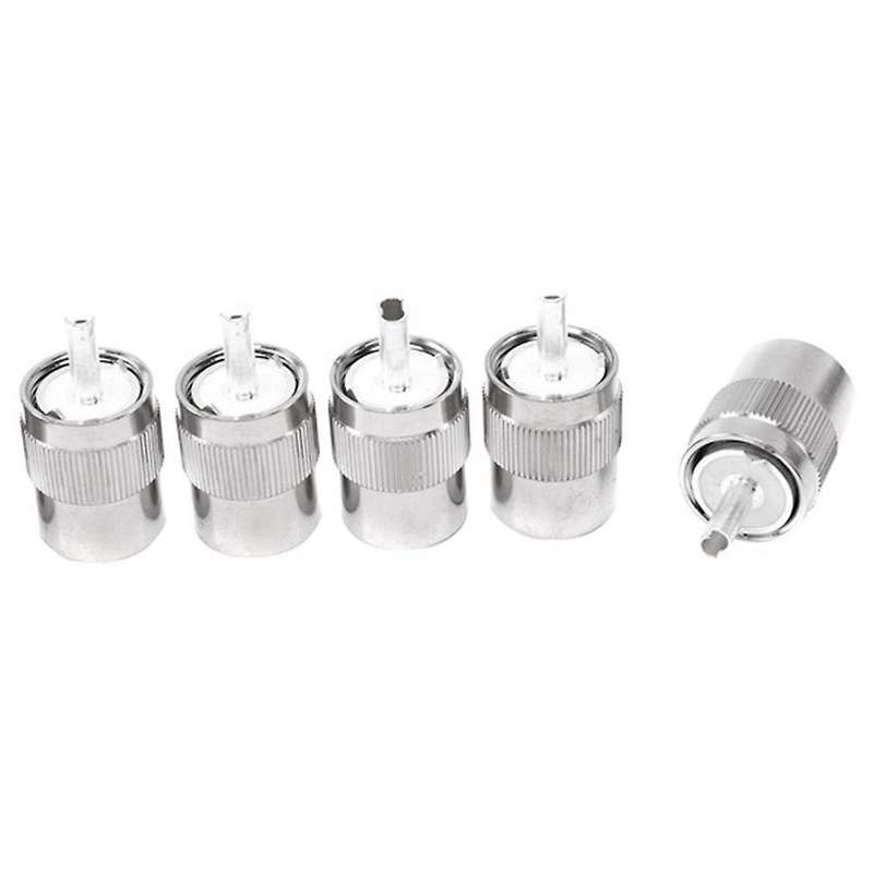 5pcs Connector Uhf Male Pl259 Plug Solder Rg58 Rg142 Lmr195