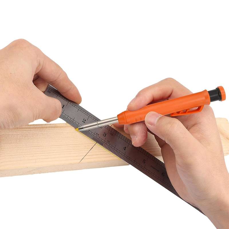 Carpenter Pencil Set with 7 Refill Leads, Built-in Sharpener,pencil C