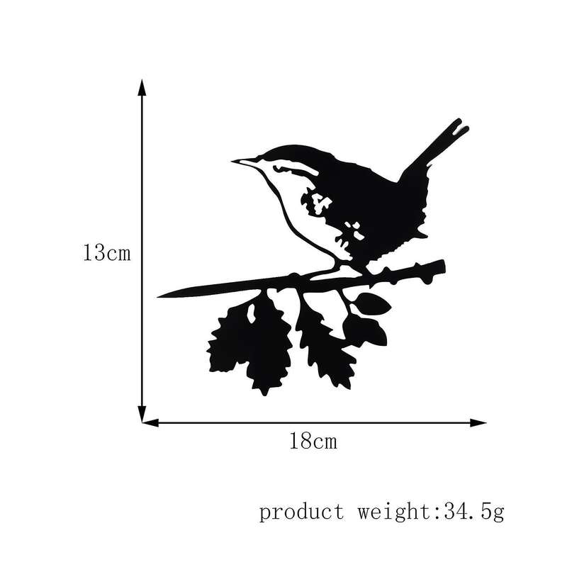 Metal Bird Silhouette Ornament On Branch Statue Home Garden Decor,a