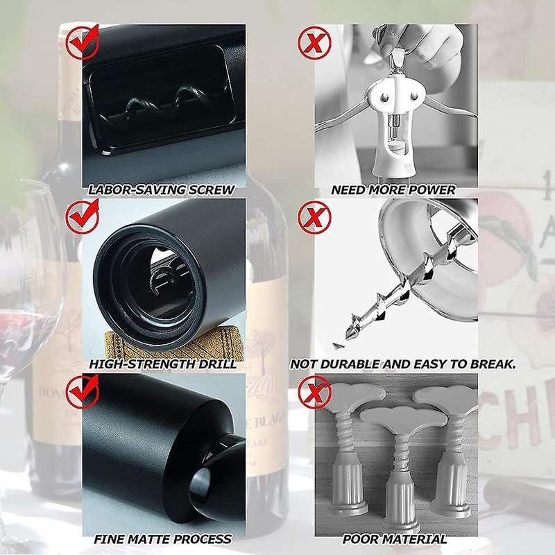 Wine Bottle Opener with Foil Cutter No Need Charge Labor Saving