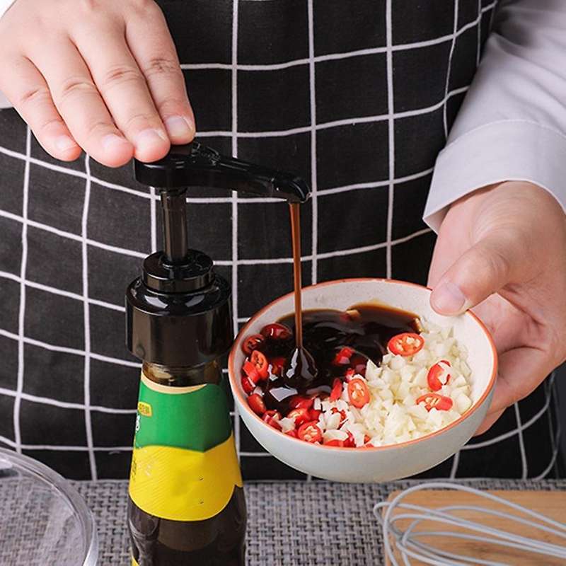 Vinegar Bottle Head Pressure Push-type Pump Kitchen Tools,black