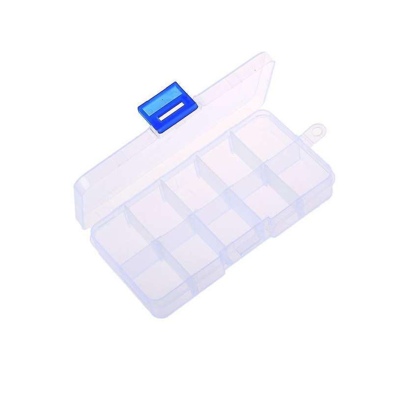 Clear Compartments False Nail Art Tips Storage Box Case