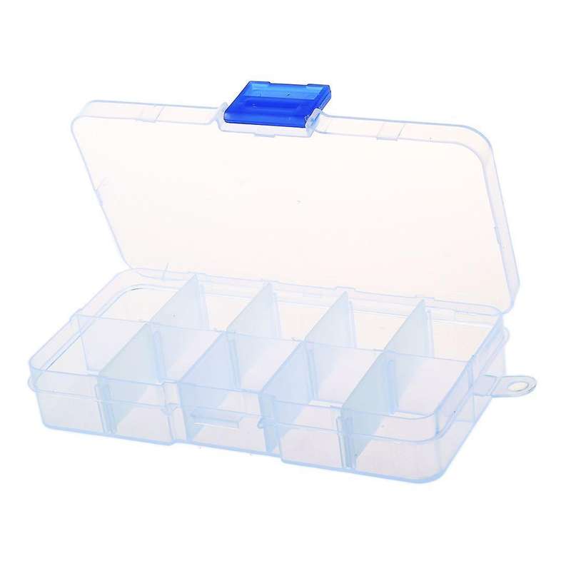 Clear Compartments False Nail Art Tips Storage Box Case
