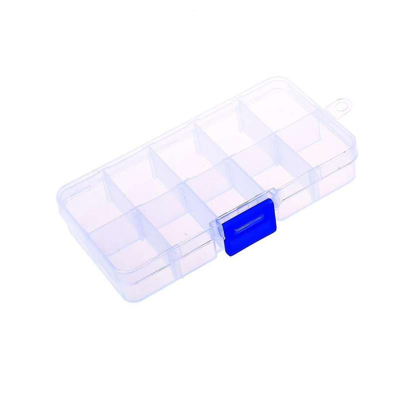 Clear Compartments False Nail Art Tips Storage Box Case