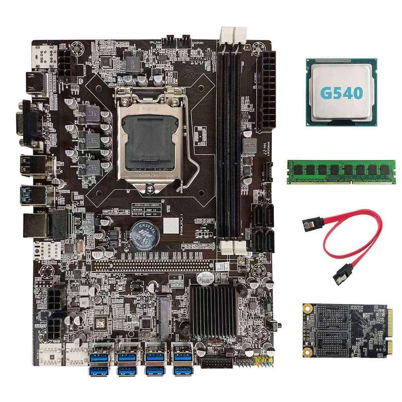 B75 Usb Btc Mining Motherboard+g540 Cpu+ddr3 4gb 1600mhz Ram