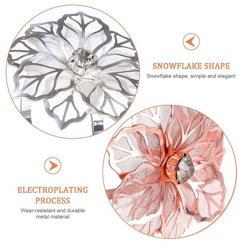 12 Pcs Metal Napkin Ring Flower Design Towel Napkin Ring Decoration